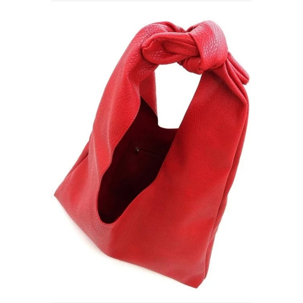 Boutique Knotted Hobo Bag - Red - Picture 4 of 5